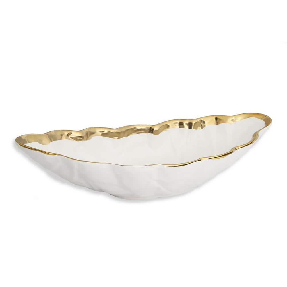 C T Classic Touch White Leaf Shape Bowl