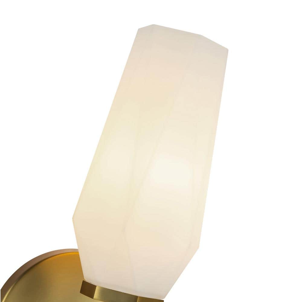 Krysta 20.5" Brushed Gold and Opal Glass Vanity Light