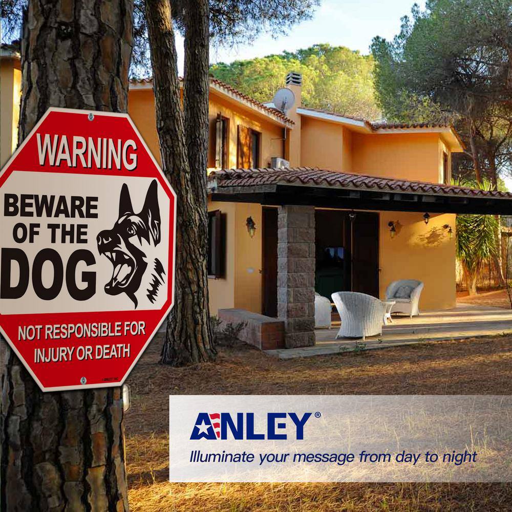 Beware of the Dog, No Responsible for Injury or Death Aluminum Warning Dog Sign