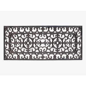 A1HC First Impression Elegant Copper Paisley 18 in. x 48 in. Rubber Grill Double Door Mat