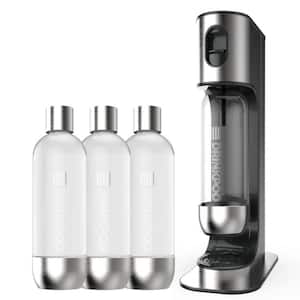 Stainless Steel Premium Soda Machine with 3-Carbonation Bottles