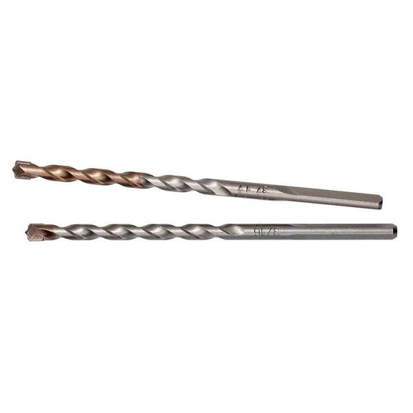 Milwaukee 3/16 in. x 4 in. Carbide Tip Secure-Grip Hammer-Drill Bit (2-Pack)