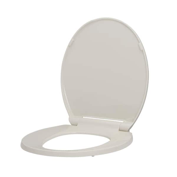 Glacier Bay Round Slow Closed Front Toilet Seat with Quick Release Hinges in Biscuit TSPR1509BI