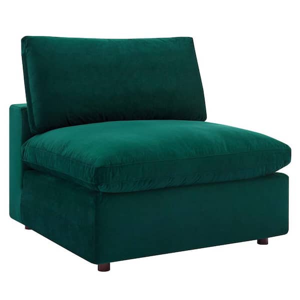 MODWAY Commix 1-Piece Green Velvet 1-Seat Armless Symmetrical Sectionals Chair