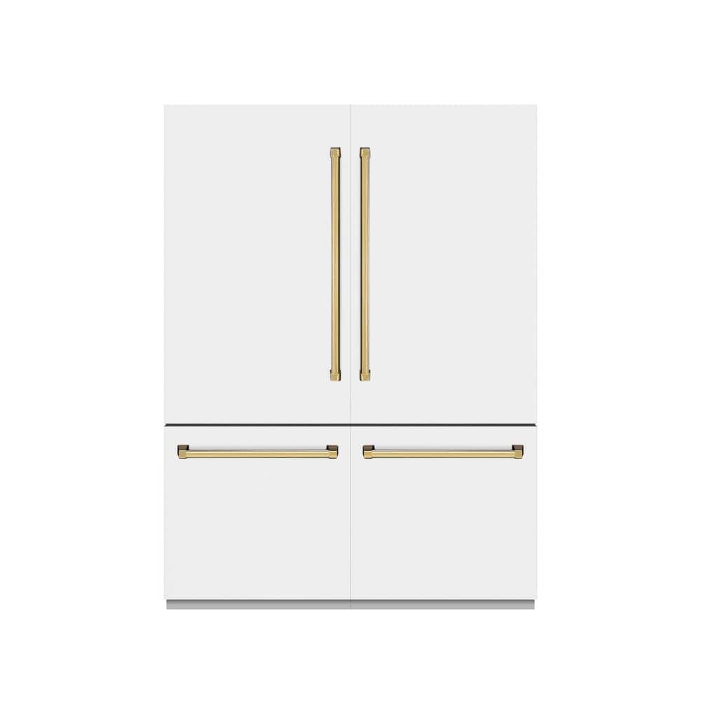 60 in. 32.2 cu. ft. Built-In Bottom Freezer Refrigerator in Matte White with Graphite Gray Interior and Gold Accents price history on PriceWatchPro