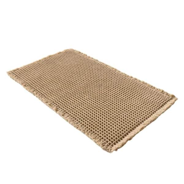 2-Piece Waffle Bathroom Rugs, 18 in. x 30 in. Non Slip Washable Bath Mats, Soft Rubber Backed Shower Mats for Bathroom