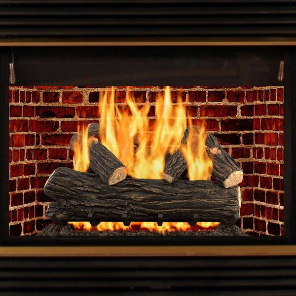 Pleasant Hearth Willow Oak 30 in. Vented Gas Log Set VL-WO30D - The Home  Depot