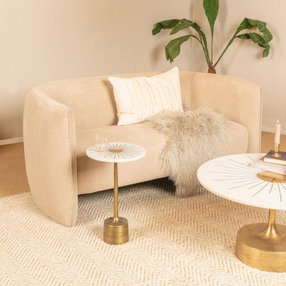 Gold Marble and Metal Sunburst Martini Table