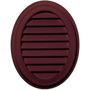 21 in. x 27 in. Oval Red Plastic Weather Resistant Gable Louver Vent