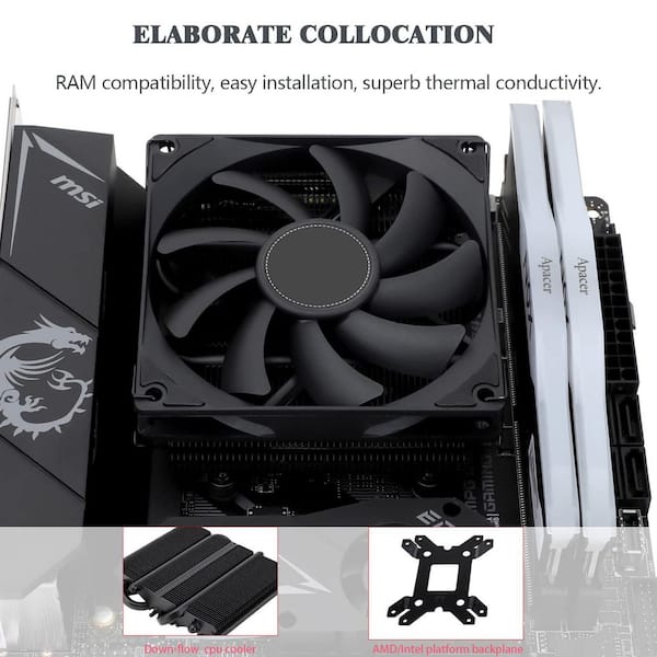 YICHUHAOXI AXP90 X36 Low Profile CPU Cooler 92mm Slim PWM Fan ITX