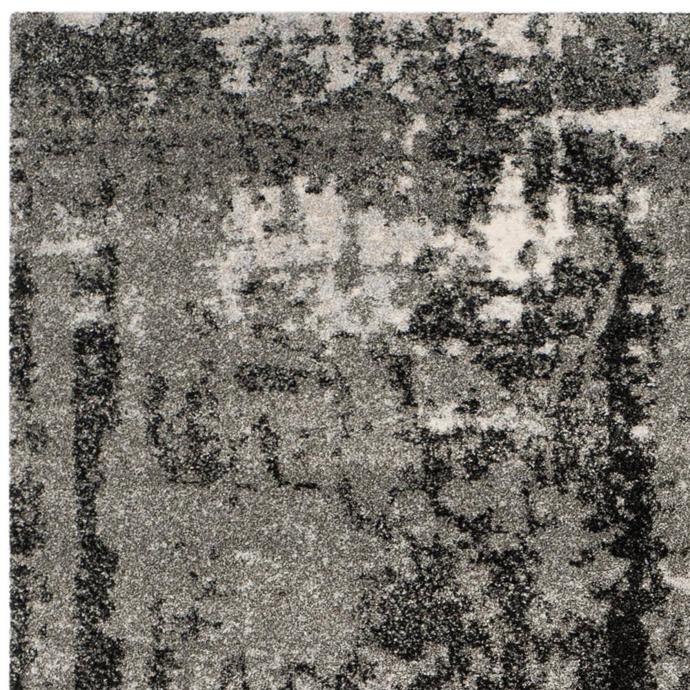 Gray Abstract Handmade Shag Area Rug 27" x 8"