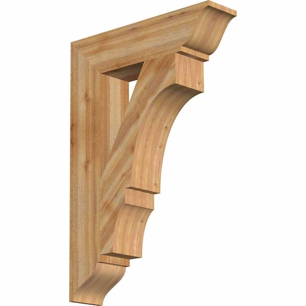 Ekena Millwork 6 in. x 38 in. x 26 in. Western Red Cedar Balboa Traditional Rough Sawn Bracket
