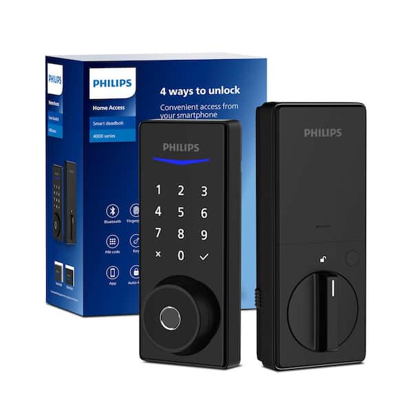 Matte Black Bluetooth Fingerprint Touchscreen Smart Door Lock Deadbolt (works with many Smart Devices)