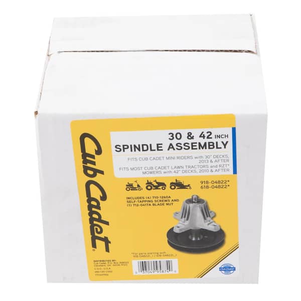 Cub Cadet Original Equipment Spindle Assembly for Select 30 in. and 42 in. Lawn Tractors and RZT's, OE# 918-04822 and 618-04822