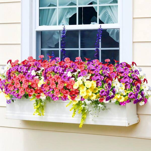 Afoxsos 12.00 in. 14 Bundles UV Resistant Artificial Morning Glory