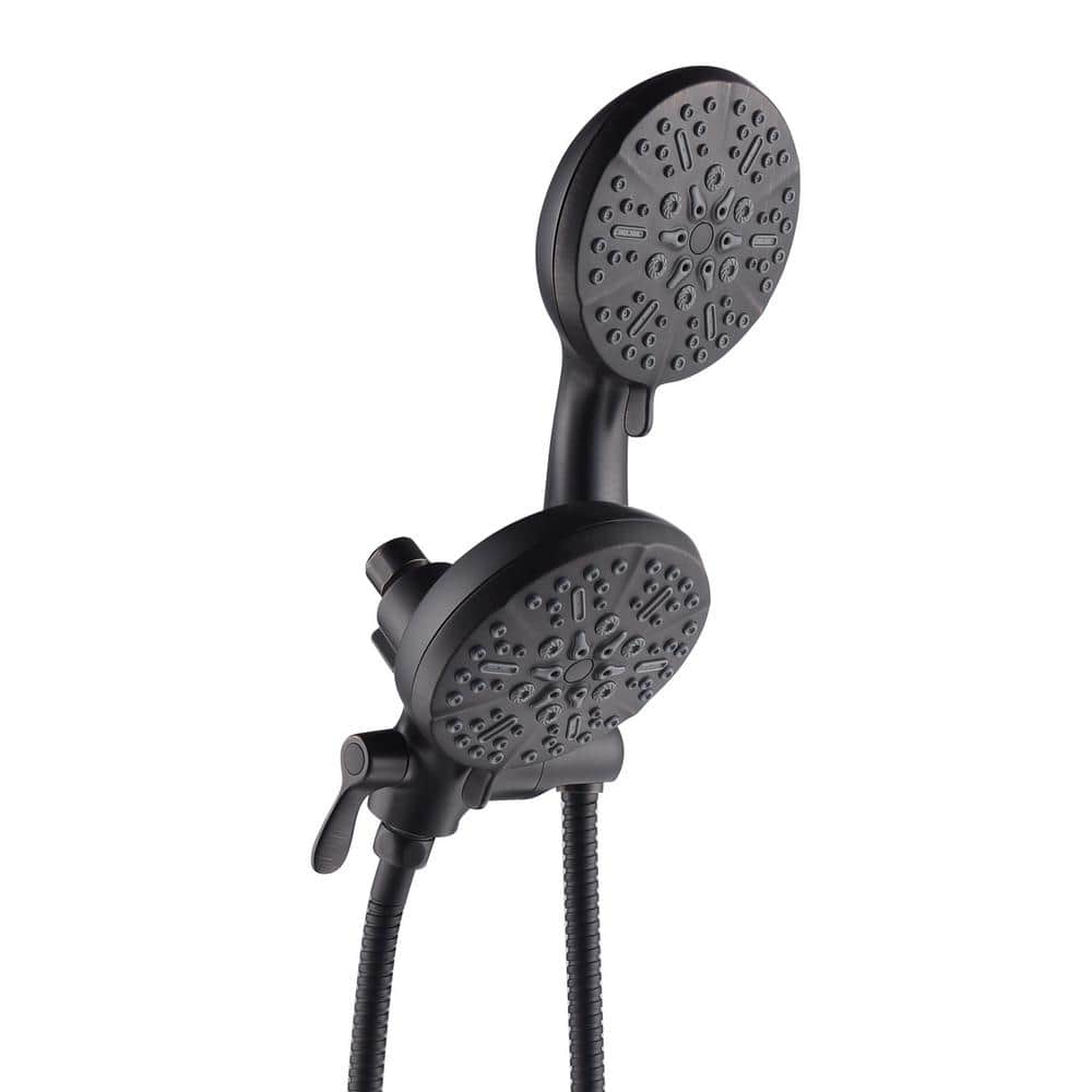 5-Spray Pattern 5 in. Wall Mount Dual Shower Heads 2-in-1 Combo w/ 2.5 GPM 