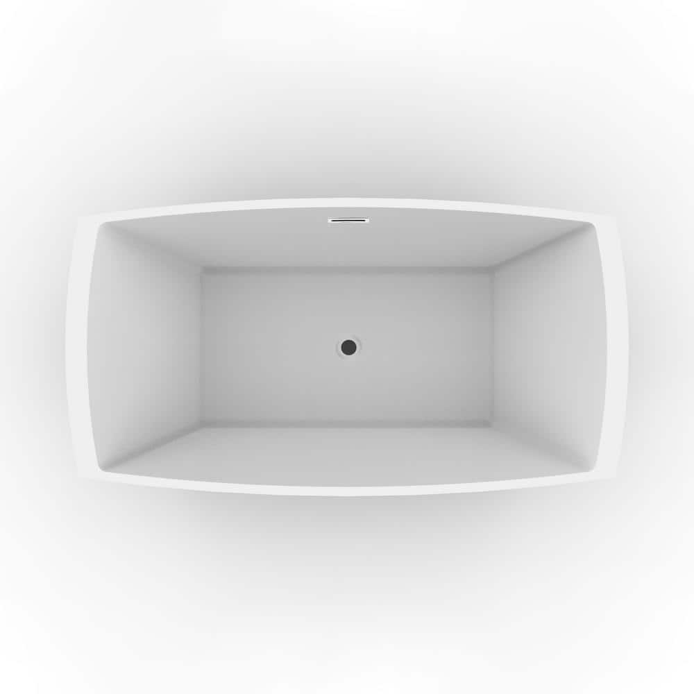 Sorley 67'' White Acrylic Freestanding Soaking Bathtub