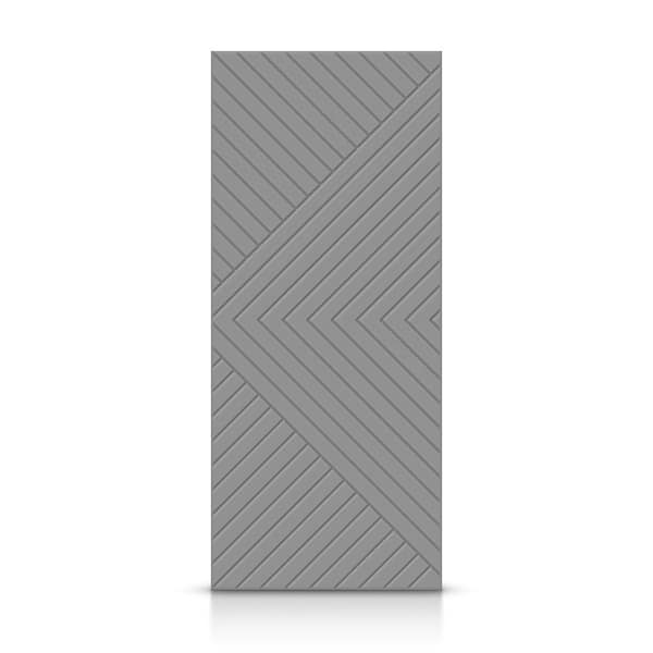 CALHOME 24 in. x 80 in. Hollow Core Light Gray Stained Composite MDF Interior Door Slab