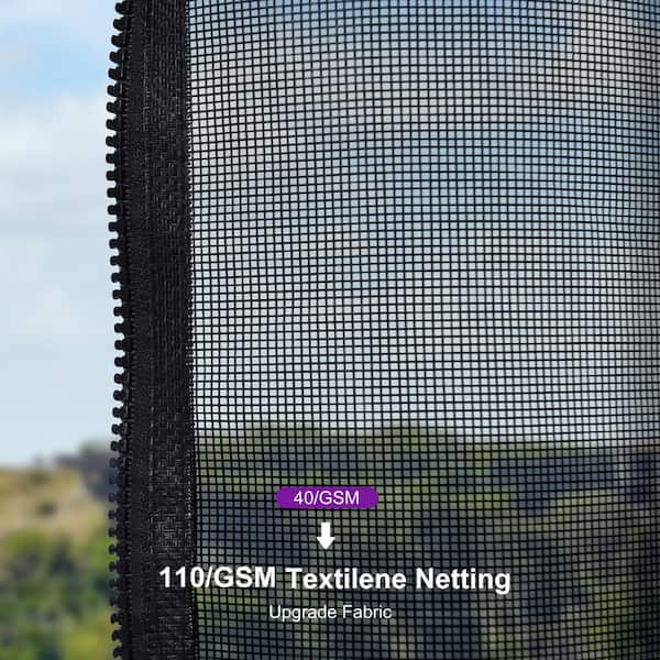 8 ft. x 8 ft. Gray Aluminum Hardtop Gazebo Canopy with Netting and Curtains