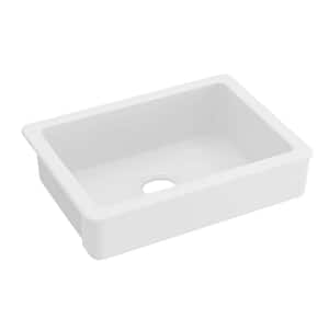 30 In. Farmhouse Single Bowl White Ceramic Kitchen Sink