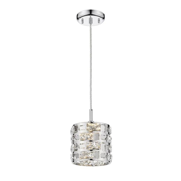 Unbranded 1-Light Chrome Crystal Mini-Pendant