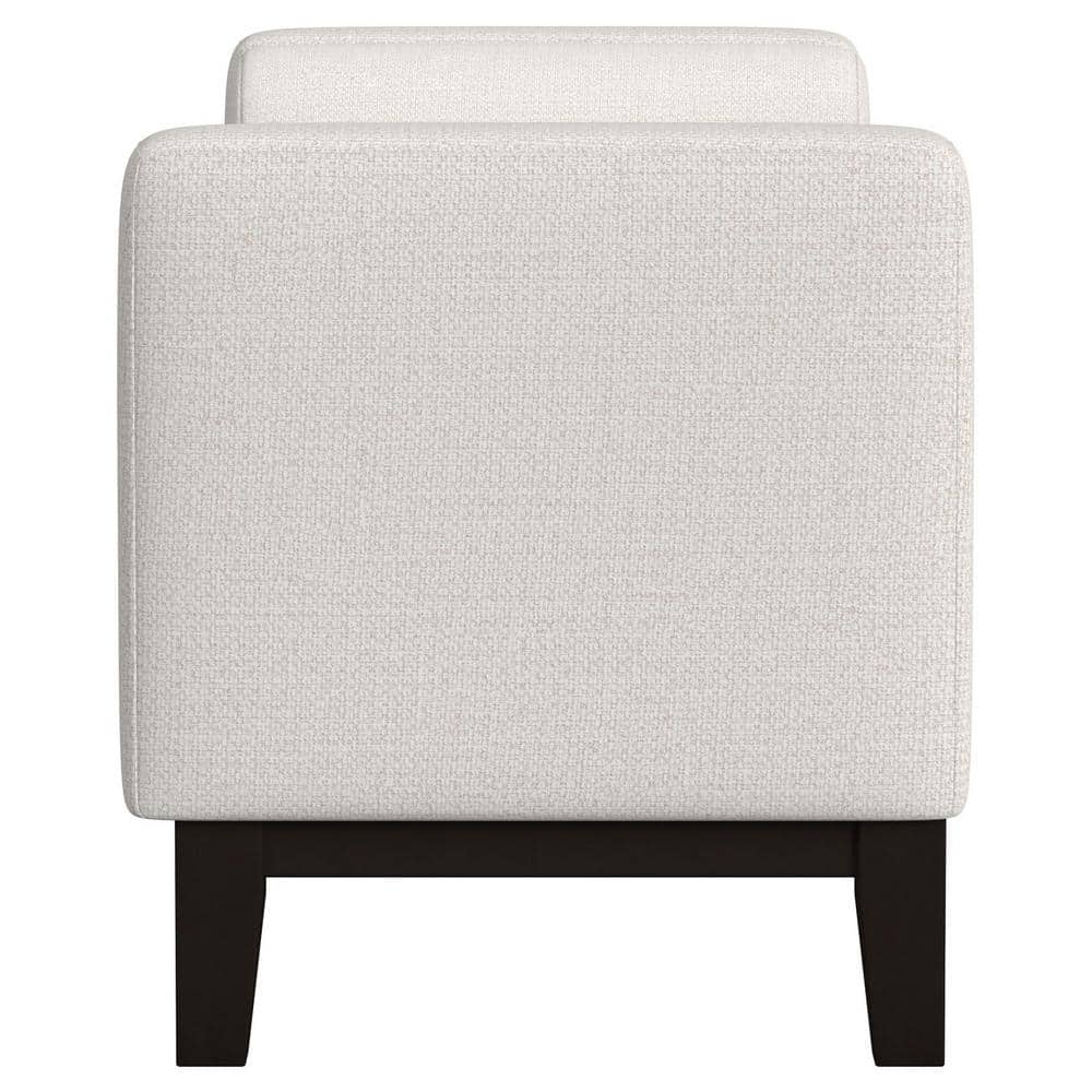 Vanilla Upholstered Bench with Black Tapered Legs
