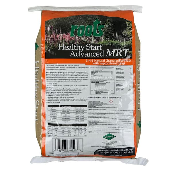 Roots 25 lbs. Healthy Start Advanced MRT 3-4-3 Natural Granular Fertilizer with Mycorrhizal Fungi
