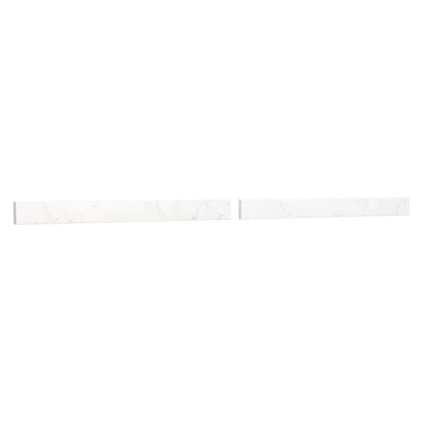 72 in. Cultured Marble Backsplash in Light-Vein Carrara