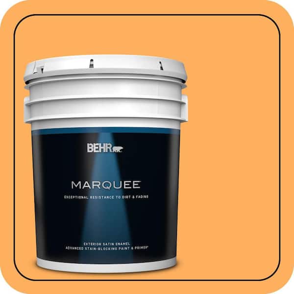 BEHR MARQUEE 5 gal. #280B-5 Vintage Orange Satin Enamel Exterior Paint & Primer