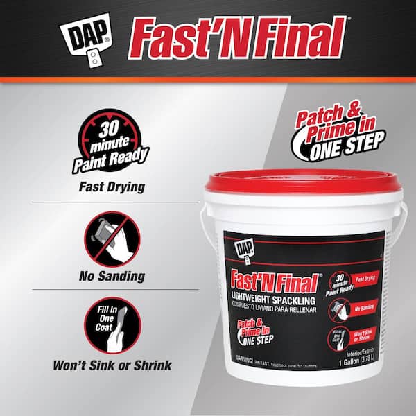 Fast 'N Final 128 oz. White Lightweight Spackling (4-Pack)