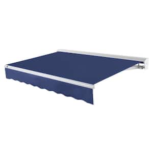 8 ft. Destin Left Motorized Retractable Awning with Hood (78 in. Projection) in Navy