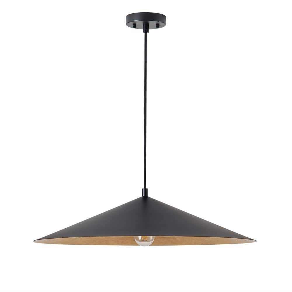 Farmhouse 26.59 in. 1-Light Black Pendant Light Oversized Kitchen Island Li