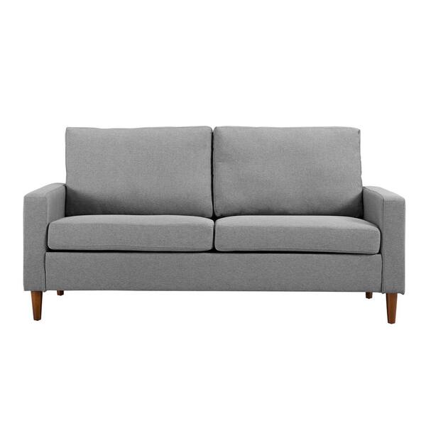 Dwell Home Inc Justine 72.5 in. Heather Grey Polyester 3-Seater Sofa with Removable Cushions