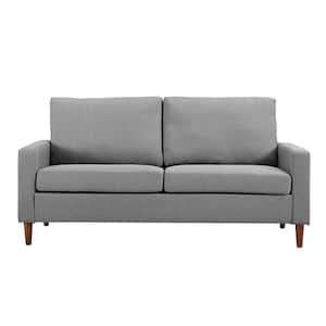Justine 72.5 in. Heather Grey Polyester 3-Seater Sofa with Removable Cushions