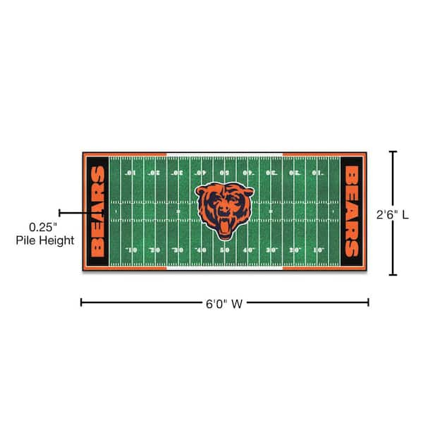 FANMATS Chicago Bears 3 ft. x 6 ft. Football Field Rug Runner Rug 7347 -  The Home Depot