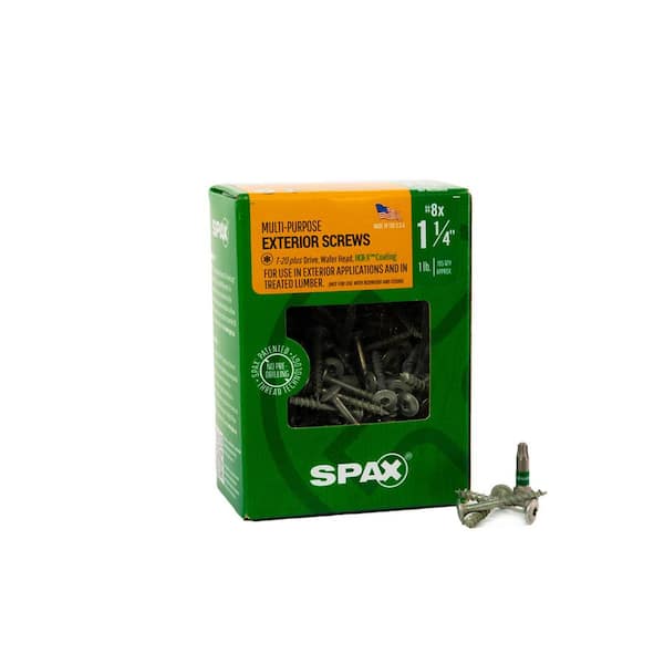 SPAX #8 x 1-1/4 in. Exterior Wafer Head Wood Screws Construction Torx T-Star Plus (195 Each) 1 LB Bit Included