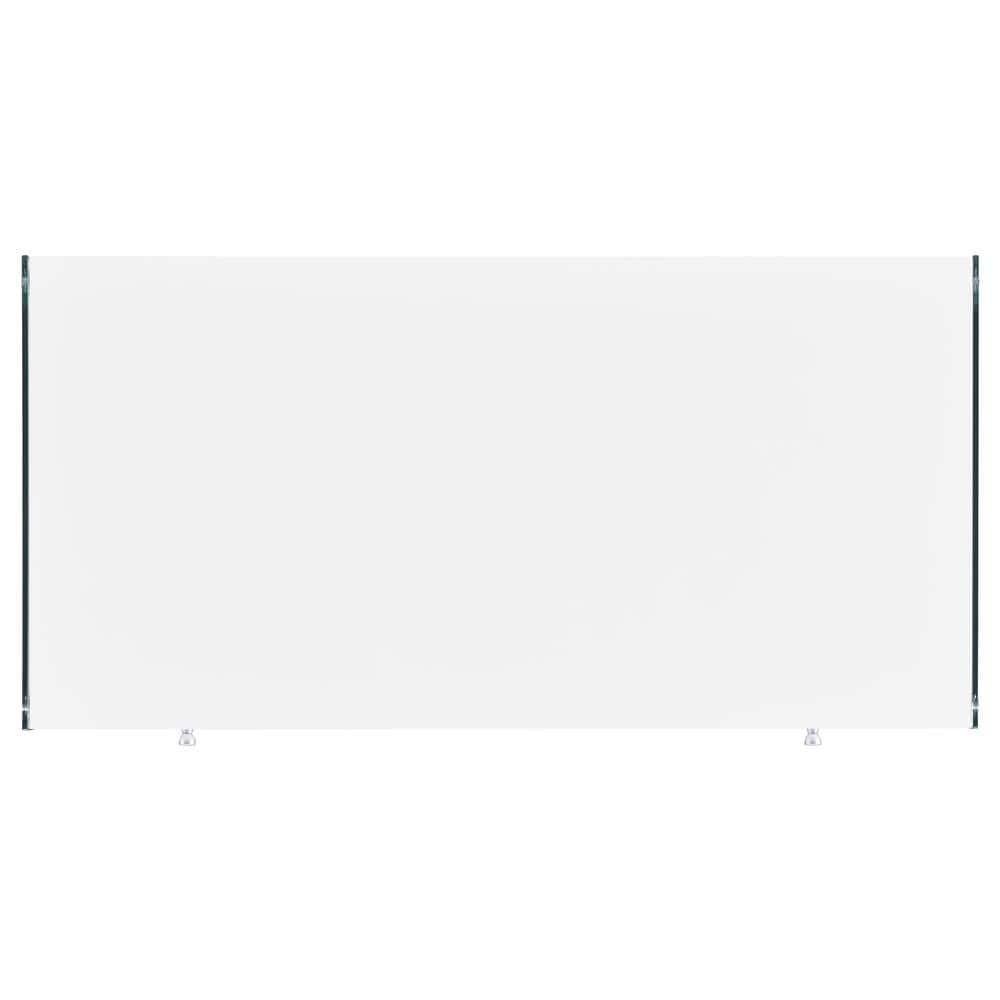 Contemporary Glossy White Home Office Desk with Tempered Glass Supports