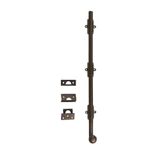 18 in. Heavy-Duty Solid Brass Oil-Rubbed Bronze Surface Bolt with Round Knob