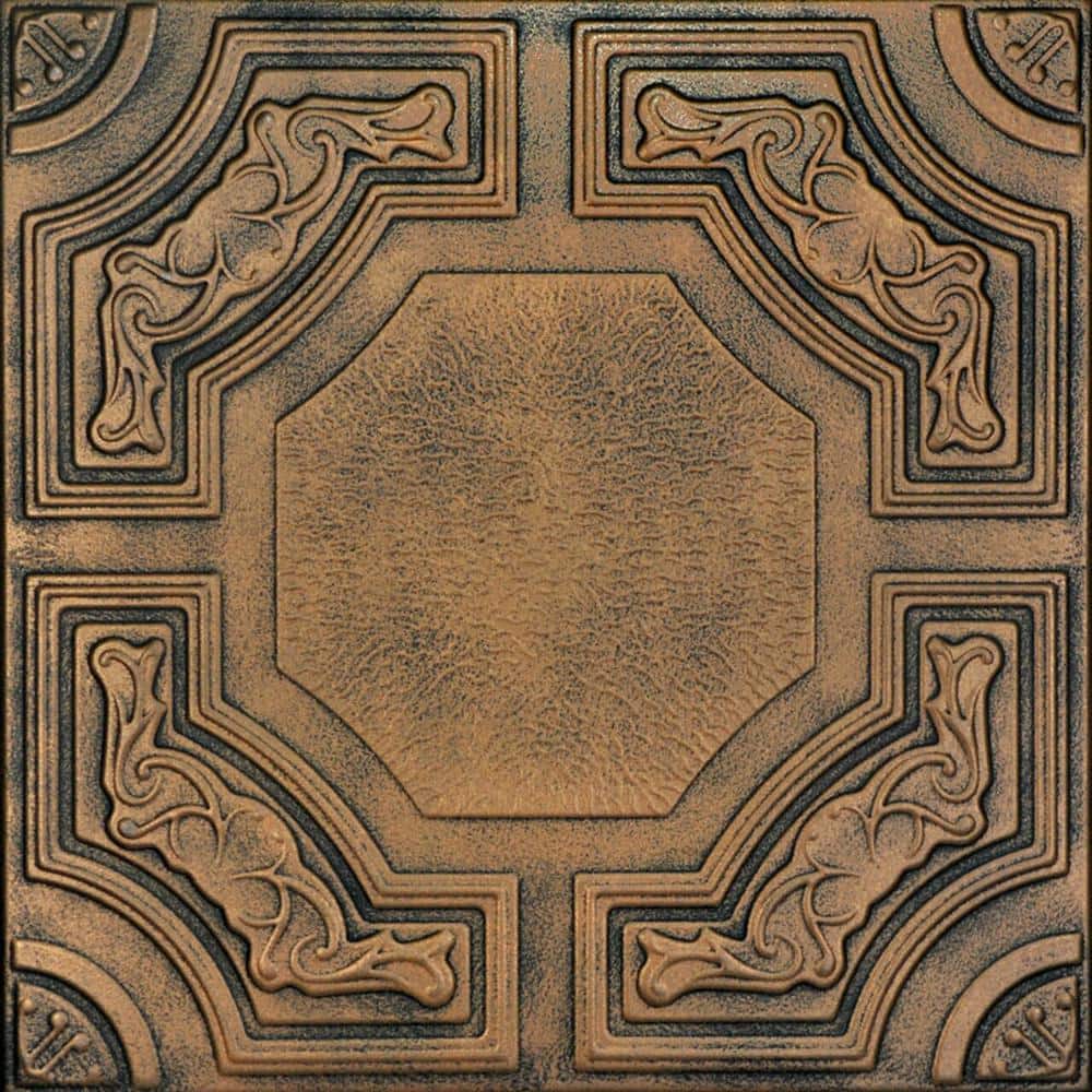 Antique Bronze Faux Tin Glue-Up Ceiling Tile Set