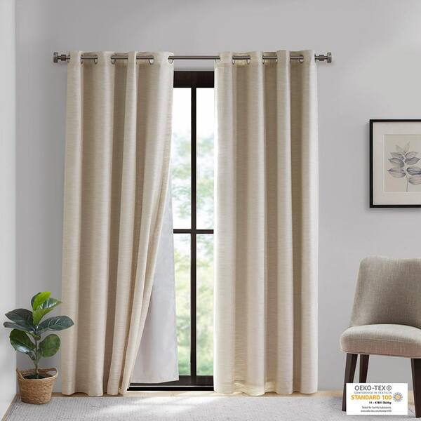 Total Blackout Energy Saving Rod Pocket Curtain Panels 50in W x 84in L Brand New 