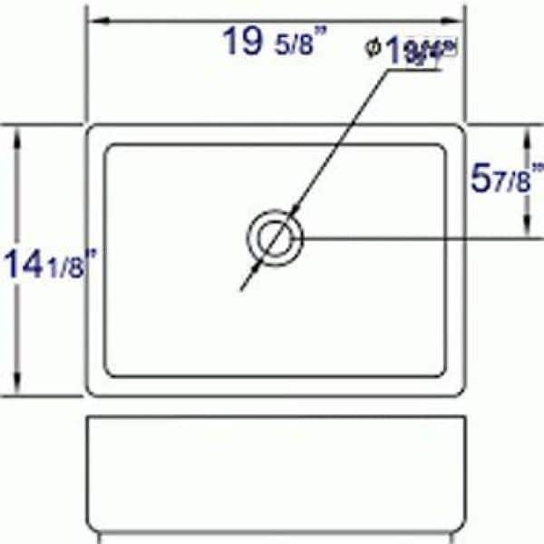 EAGO 20'' White Ceramic Rectangular Vessel Sink with Overflow