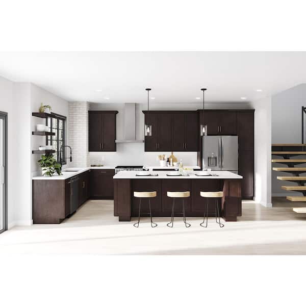 Shaker 11.5 in. W x 0.75 in. D x 11.125 in. H in Java Cabinet Door Sample