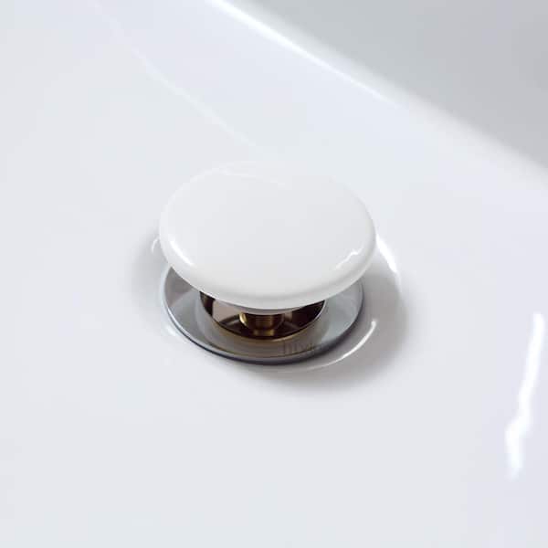 LUXIER 1-5/8 in. Brass Bathroom and Vessel Sink Push Pop-Up Drain Stopper  With Overflow in Brushed Nickel DS02-TB - The Home Depot