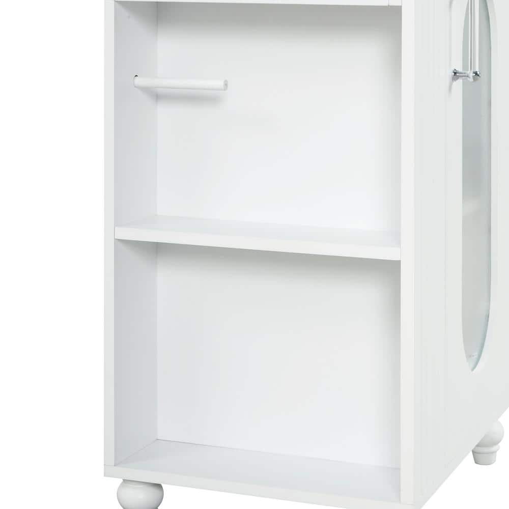20 in. White MDF Single Sink Freestanding Bath Vanity with Ceramic Top