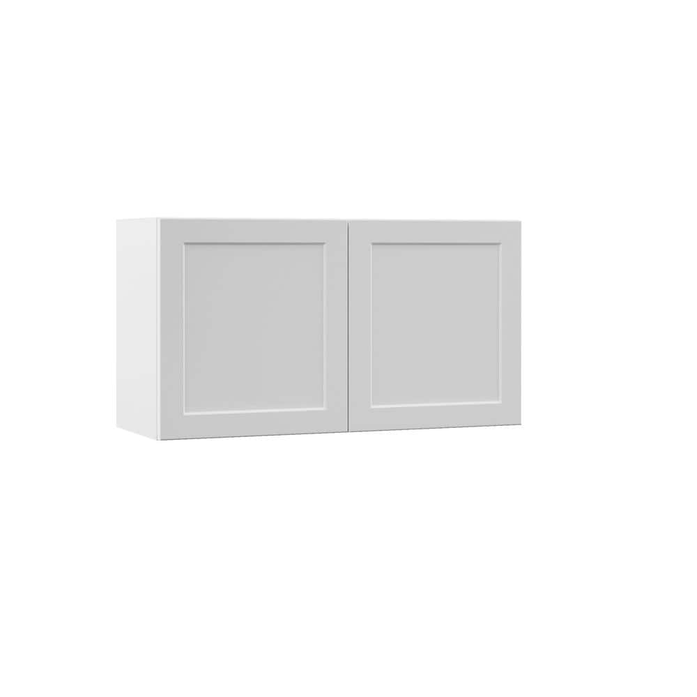 Hampton Bay Designer Series Melvern Assembled 36x30x12 in. Wall Open Shelf Kitchen Cabinet in White