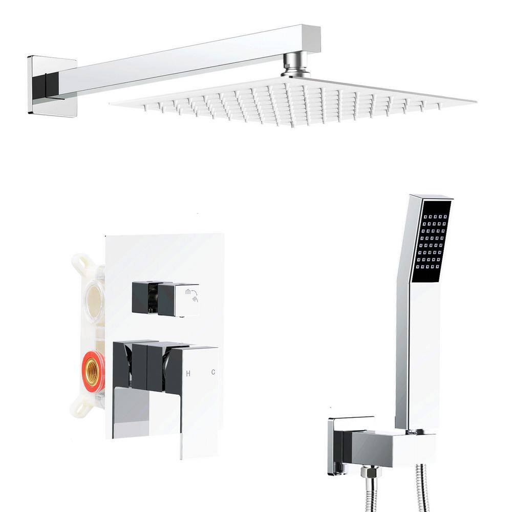 Single Handle 2 -Spray Shower Faucet 2.5 GPM with Pressure Balance, Anti Sc