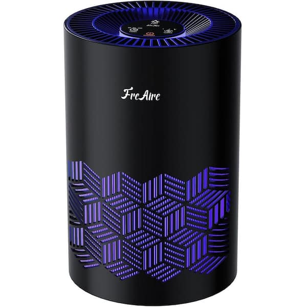 215 Sq. Ft. HEPA Air Purifier for Bedroom with RGB Lights, for Dust Pets, Smoke and Smell in Black