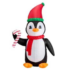 Lighted Inflatable Penguin Decor Inflated Height (8 ft.) Width (6 ft.)