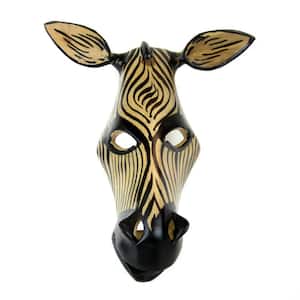 Hand-carved Wood African Zebra Mask