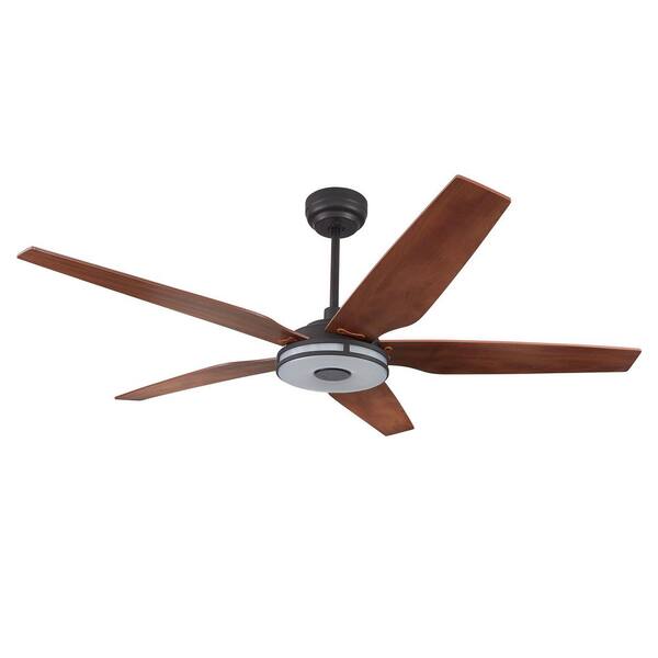 CARRO Explorer 56 in. Indoor/Outdoor Medium Brown Smart Ceiling Fan, Dimmable LED Light and Remote, Works w/ Alexa/Google Home